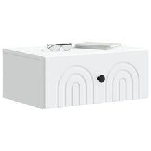 Wandbeugel Bedkast met lade Wit 49 x 34,5 x 20 cm Bewerkt hout