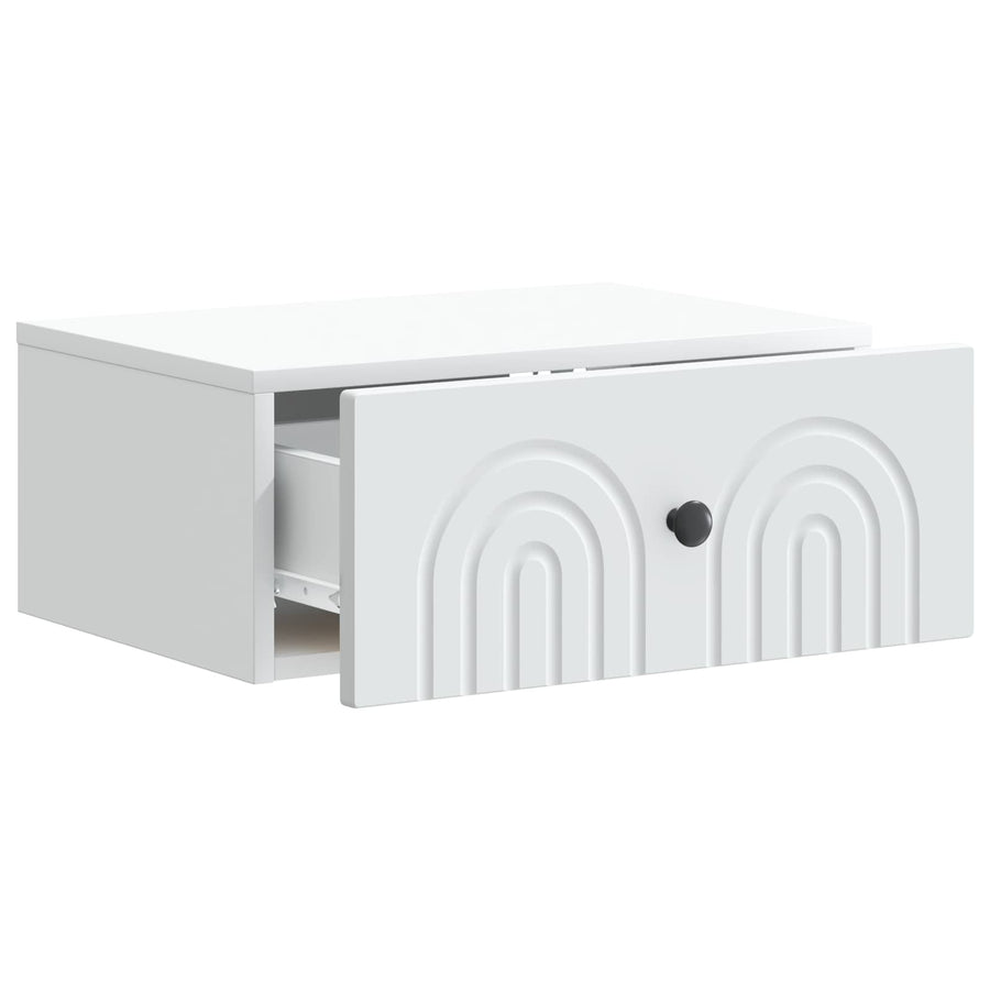 Wandbeugel Bedkast 2 pcs Wit 49 x 34,5 x 20 cm Bewerkt hout