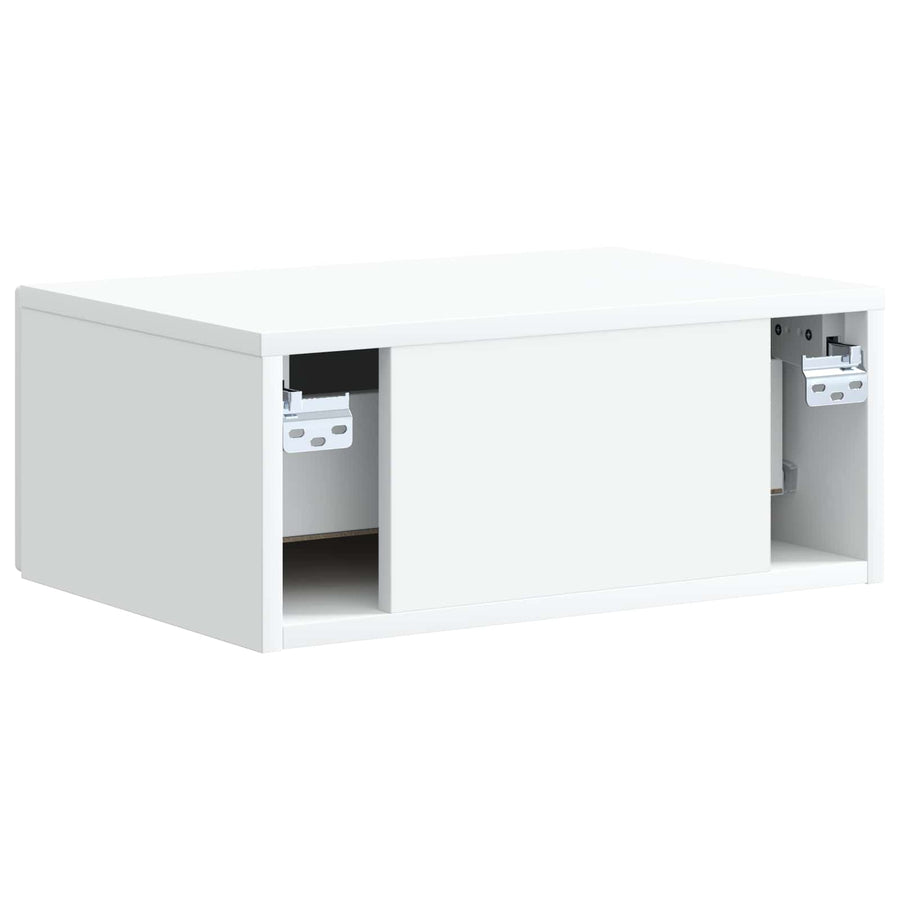 Wandbeugel Bedkast 2 pcs Wit 49 x 34,5 x 20 cm Bewerkt hout