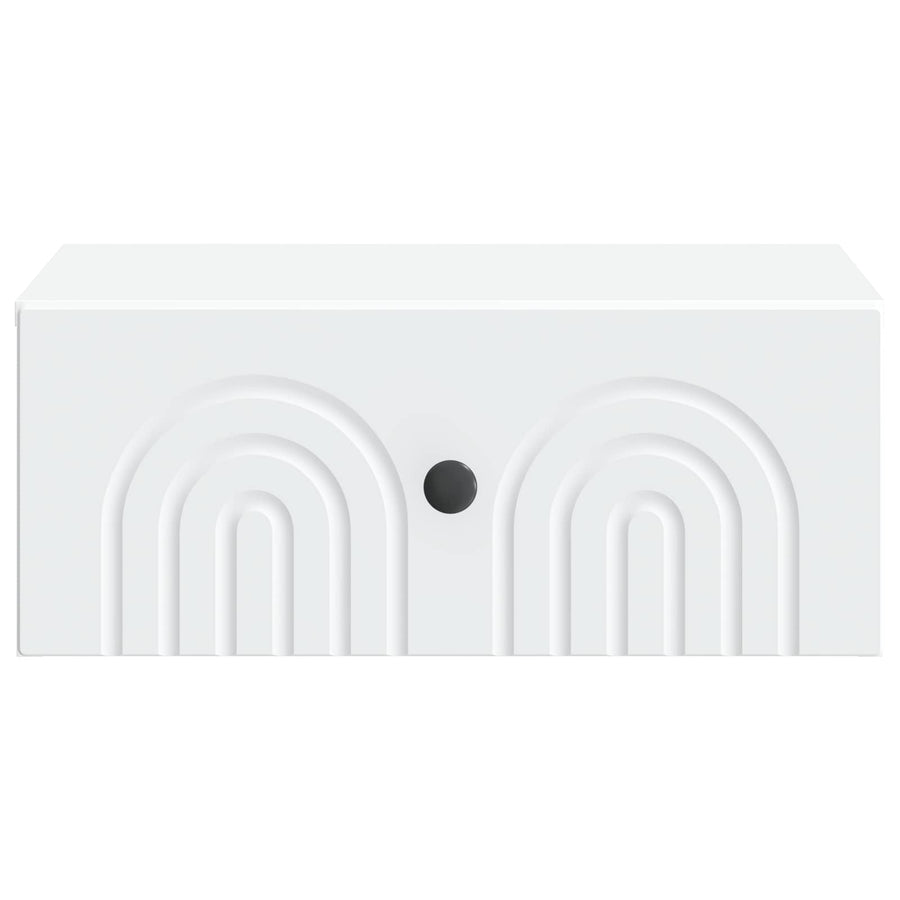 Wandbeugel Bedkast 2 pcs Wit 49 x 34,5 x 20 cm Bewerkt hout