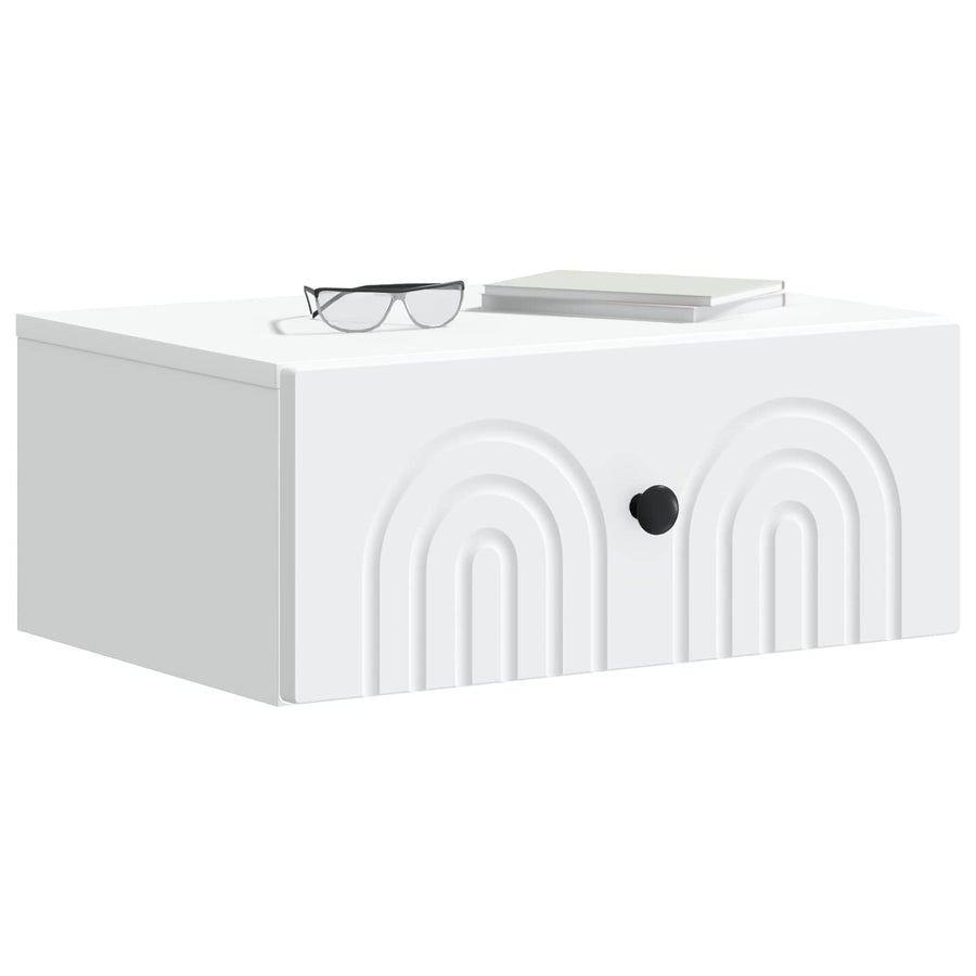 Wandbeugel Bedkast 2 pcs Wit 49 x 34,5 x 20 cm Bewerkt hout