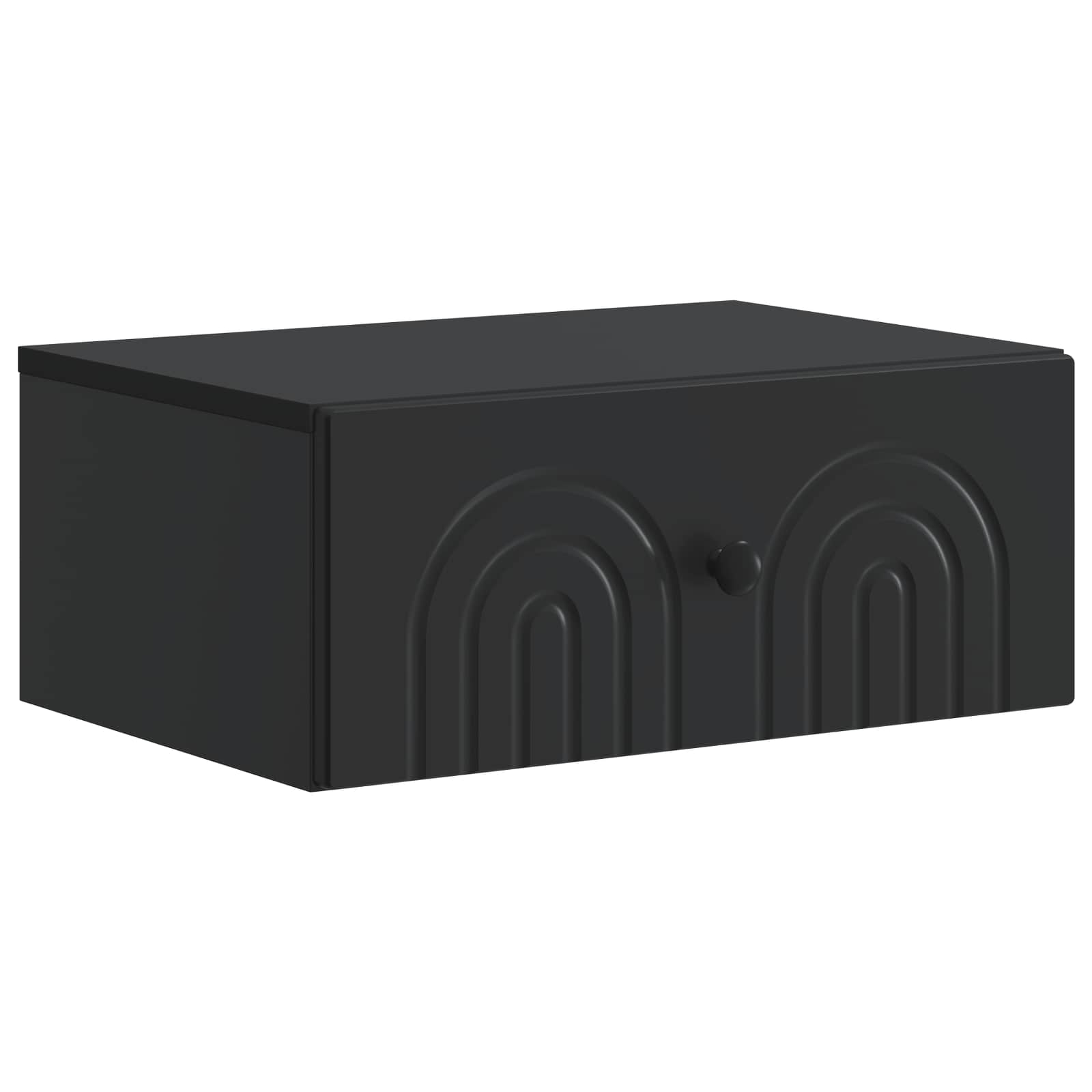 Wandbeugel Bedkast Zwart 49 x 34,5 x 20 cm Bewerkt hout