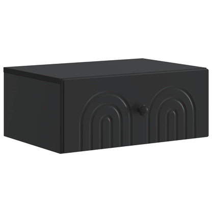Wandbeugel Bedkast Zwart 49 x 34,5 x 20 cm Bewerkt hout