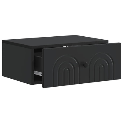 Wandbeugel Bedkast Zwart 49 x 34,5 x 20 cm Bewerkt hout