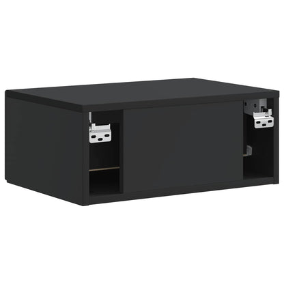 Wandbeugel Bedkast Zwart 49 x 34,5 x 20 cm Bewerkt hout