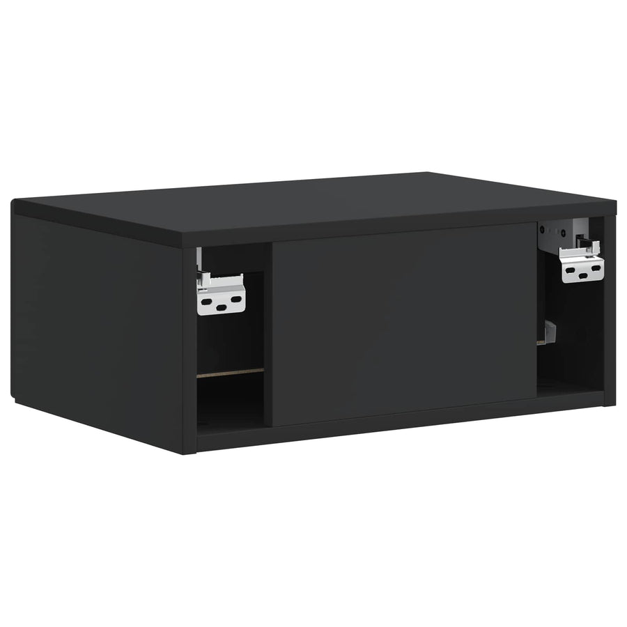 Wandbeugel Bedkast Zwart 49 x 34,5 x 20 cm Bewerkt hout