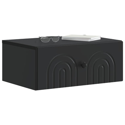 Wandbeugel Bedkast Zwart 49 x 34,5 x 20 cm Bewerkt hout