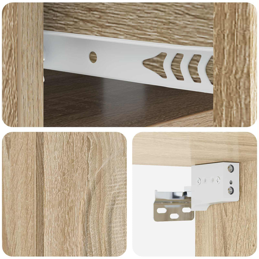 Wandbeugel Bedkast 2 pcs Sonoma Eiken 49 x 34,5 x 20 cm