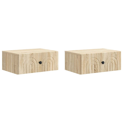 Wandbeugel Bedkast 2 pcs Sonoma Eiken 49 x 34,5 x 20 cm