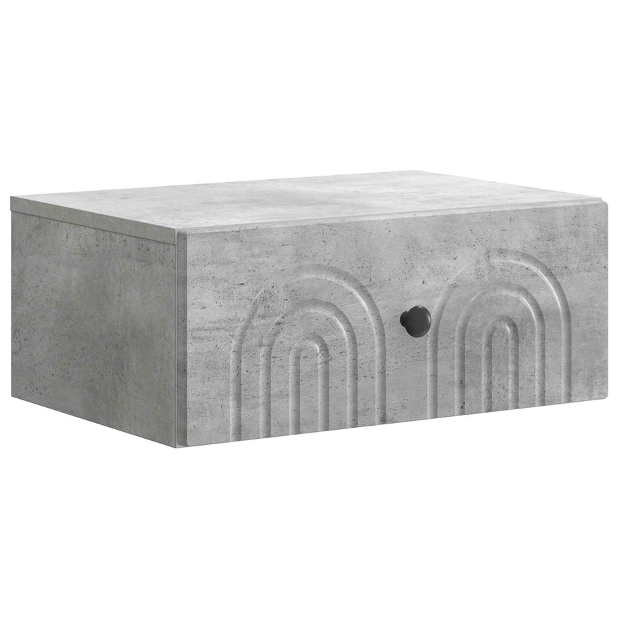 Wandbeugel Bedkast Betongrijs 49 x 34,5 x 20 cm Bewerkt hout