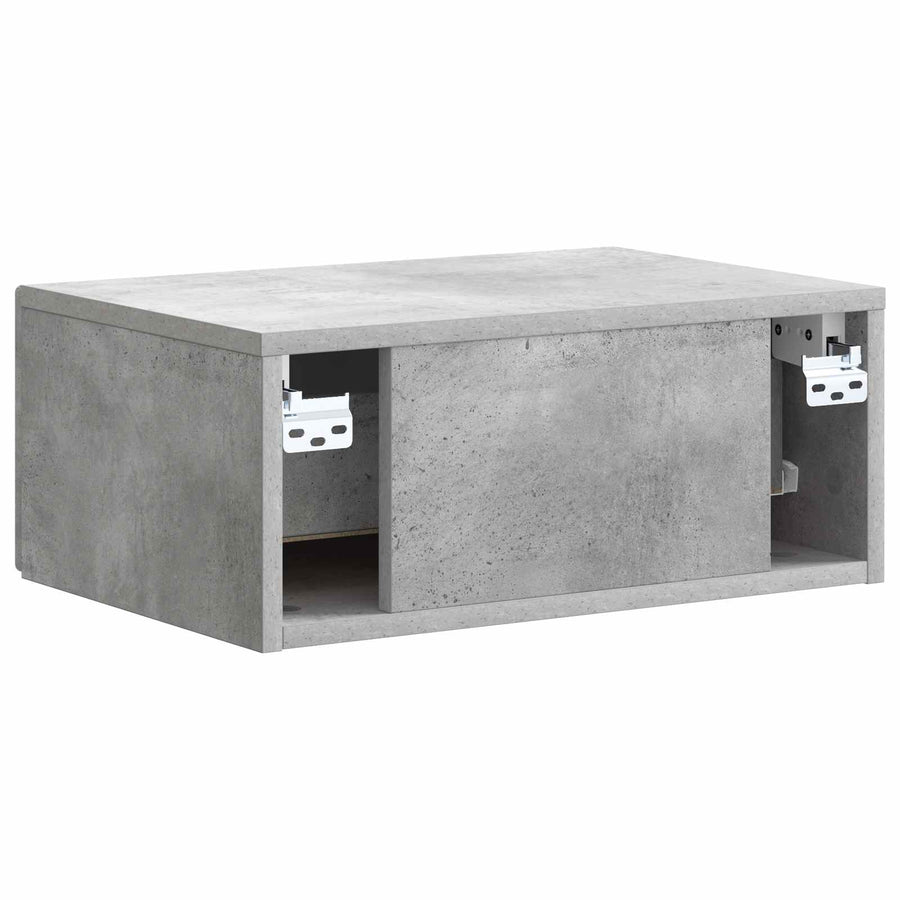 Wandbeugel Bedkast Betongrijs 49 x 34,5 x 20 cm Bewerkt hout