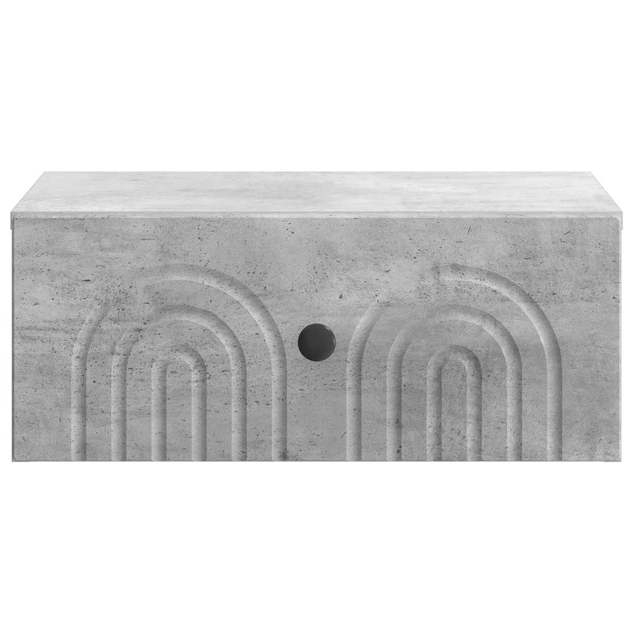 Wandbeugel Bedkast Betongrijs 49 x 34,5 x 20 cm Bewerkt hout