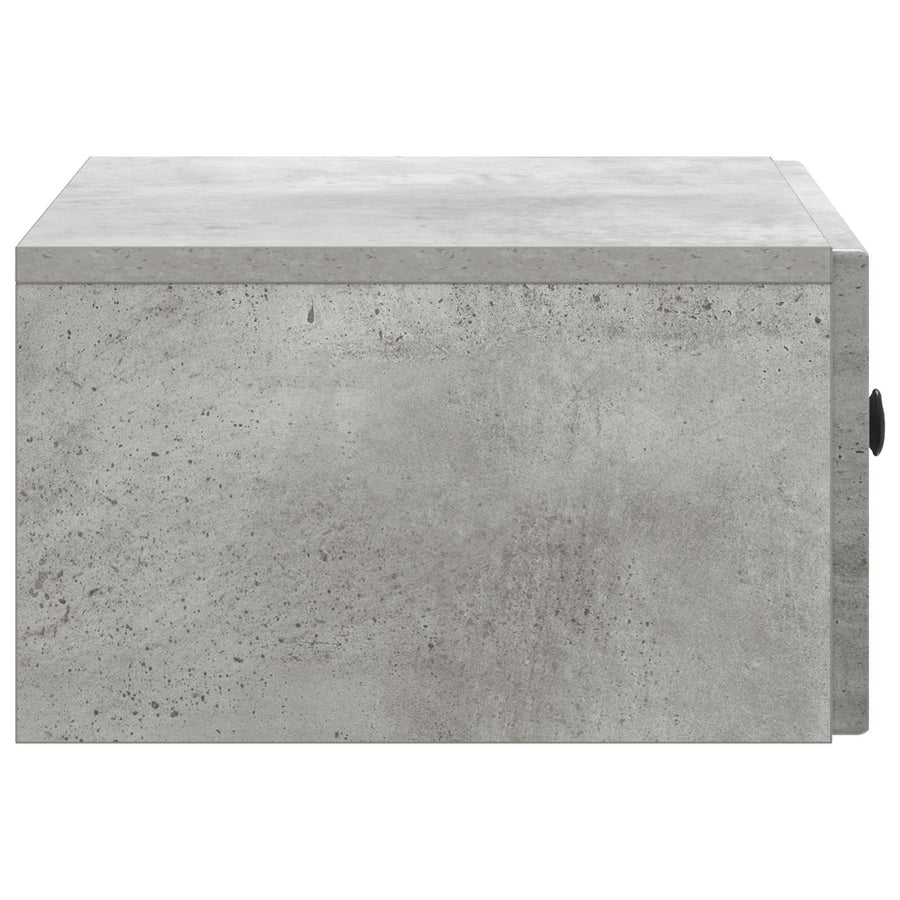 Wandbeugel Bedkast Betongrijs 49 x 34,5 x 20 cm Bewerkt hout