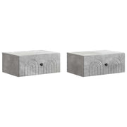 Nachtkastjes 2 stuks betongrijs 49x34,5x20 cm spaanplaat