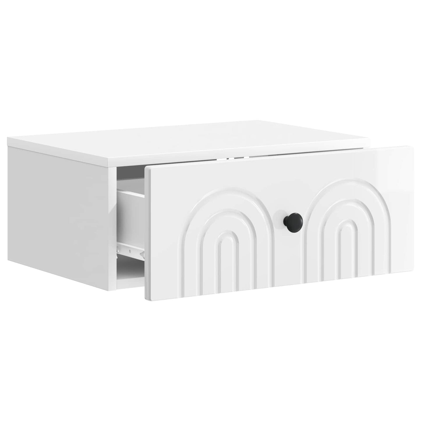 Wandbeugel Bedkast Hoogglans Wit 49 x 34,5 x 20 cm Bewerkt hout