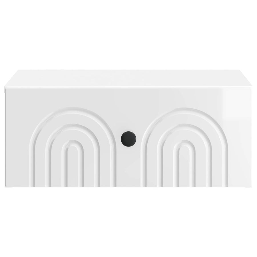 Wandbeugel Bedkast Hoogglans Wit 49 x 34,5 x 20 cm Bewerkt hout