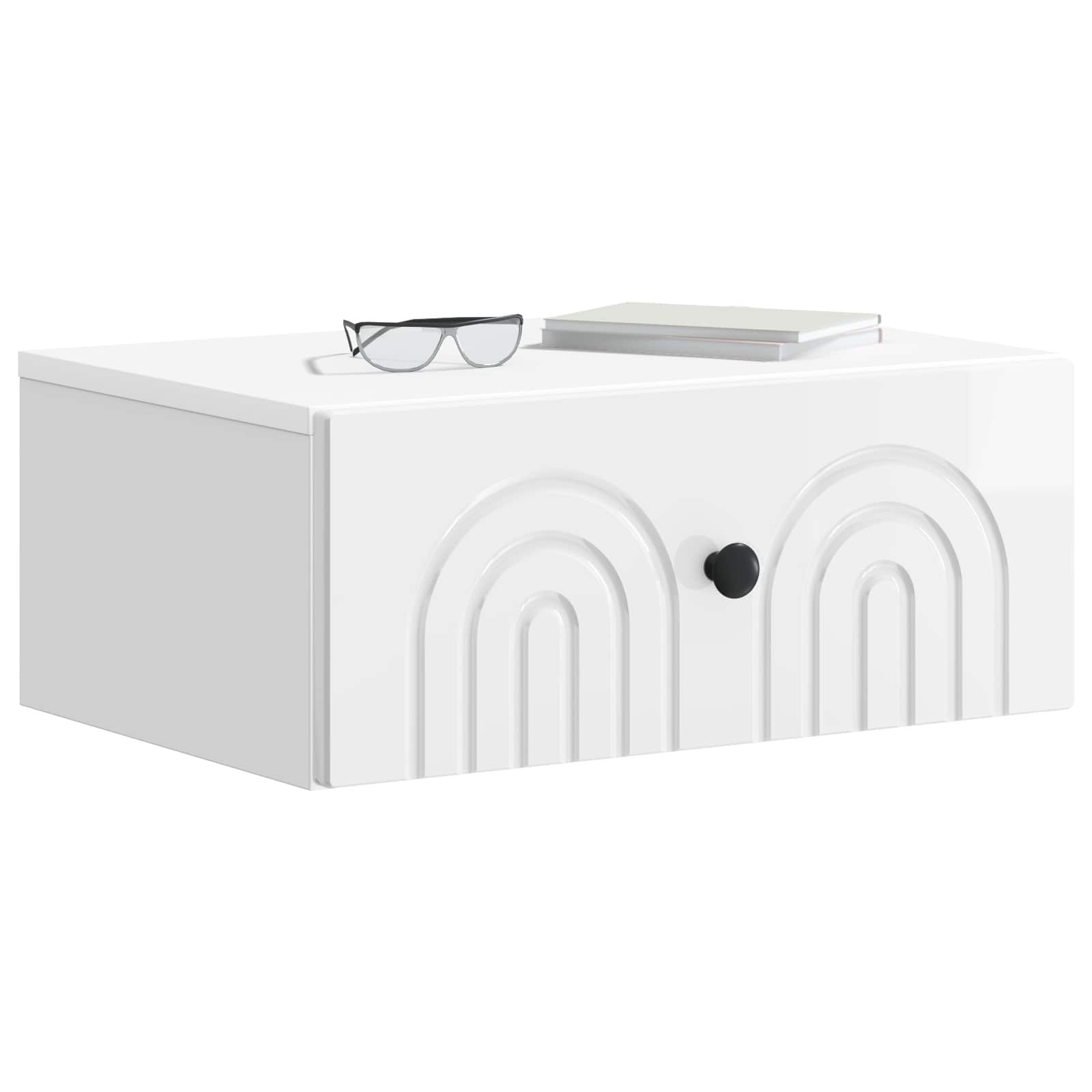 Wandbeugel Bedkast 2 pcs Hoogglans Wit 49 x 34,5 x 20 cm