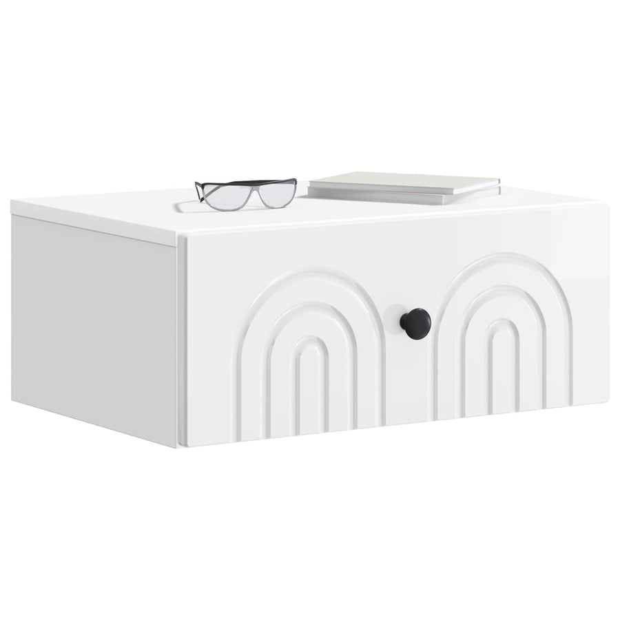 Wandbeugel Bedkast 2 pcs Hoogglans Wit 49 x 34,5 x 20 cm