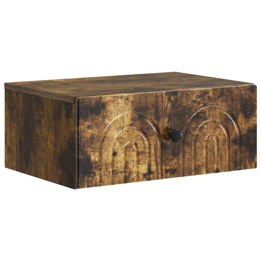 Wandbeugel Bedkast Gerookt eiken 49 x 34,5 x 20 cm Bewerkt hout