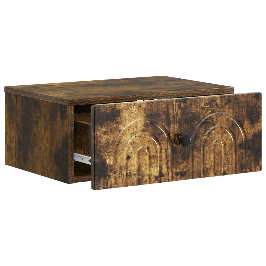 Wandbeugel Bedkast Gerookt eiken 49 x 34,5 x 20 cm Bewerkt hout