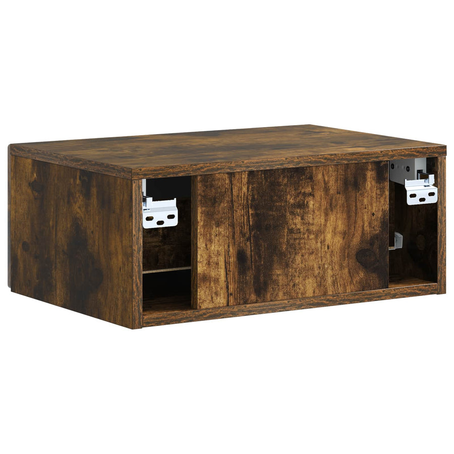 Wandbeugel Bedkast Gerookt eiken 49 x 34,5 x 20 cm Bewerkt hout