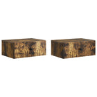 Wall Bracket Bedside Cabinet 2 pcs Smoked oak 49 x 34.5 x 20 cm