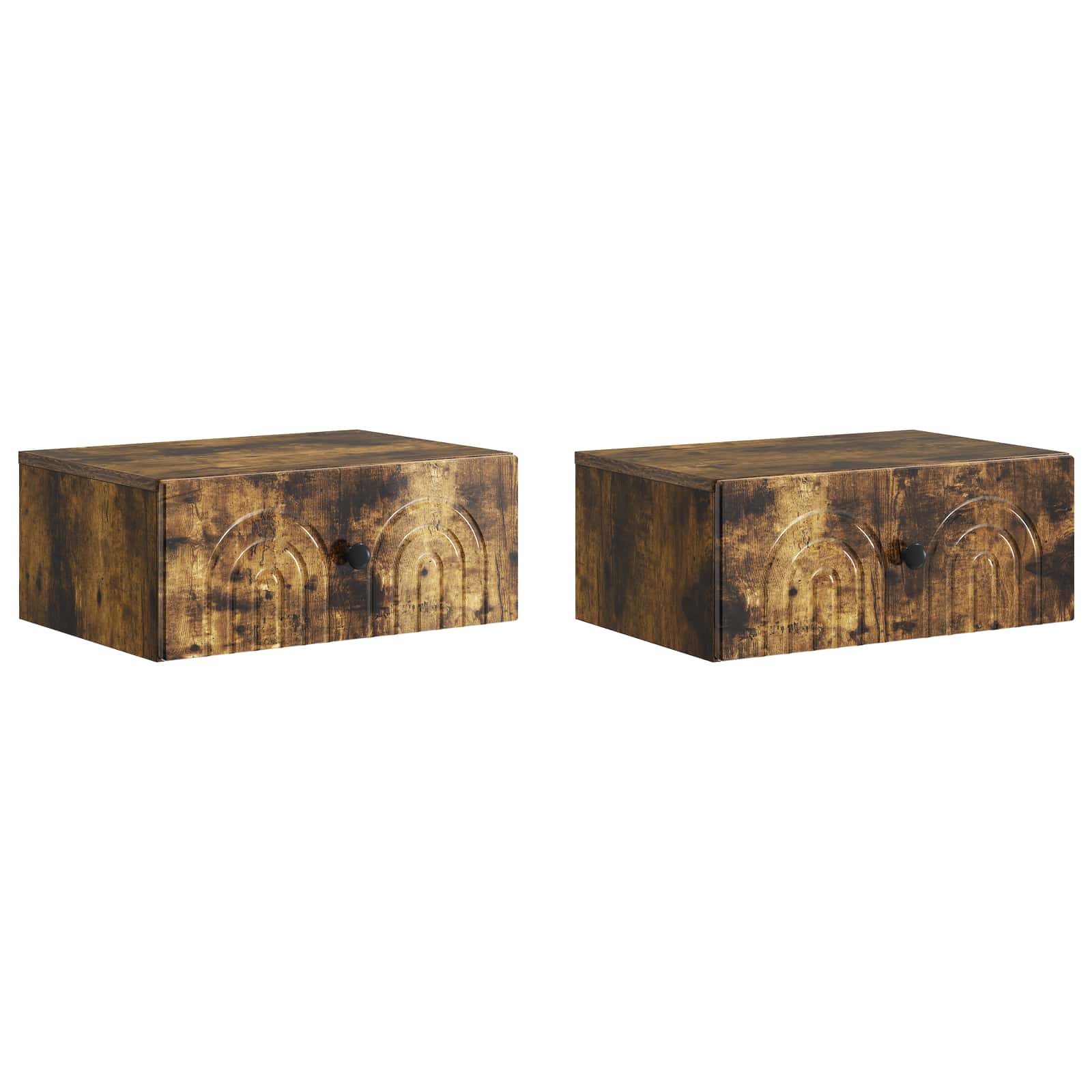 Wandbeugel Bedkast 2 pcs Gerookt eiken 49 x 34,5 x 20 cm