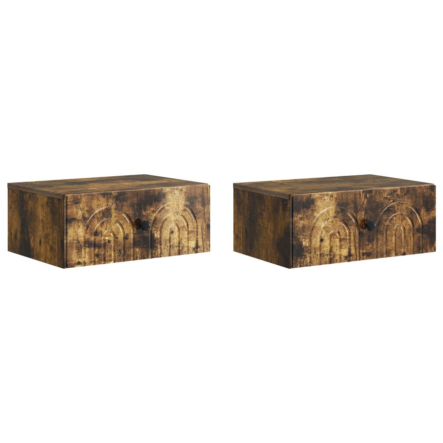 Wandbeugel Bedkast 2 pcs Gerookt eiken 49 x 34,5 x 20 cm