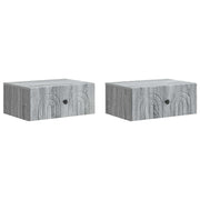 Nachtkastjes 2 stuks grijs sonoma 49x34,5x20 cm muurmontage
