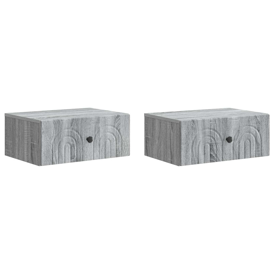 Wandbeugel Bedkast 2 pcs Grijs sonoma 49 x 34,5 x 20 cm
