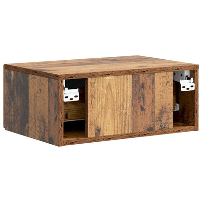 Wandbeugel Bedkast Oud hout 49 x 34,5 x 20 cm Bewerkt hout