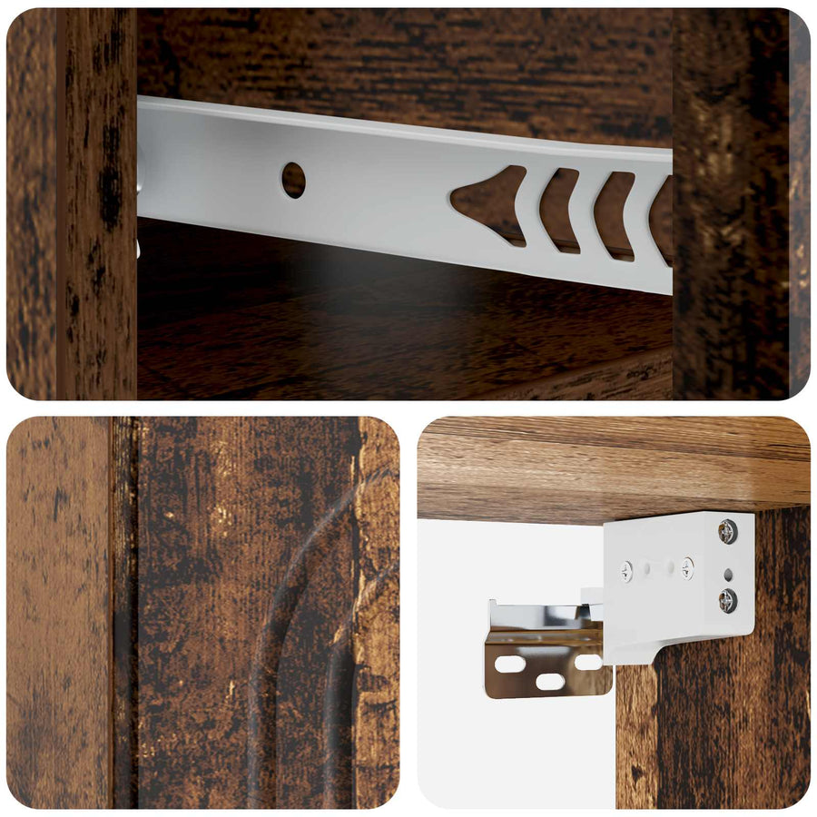 Wandbeugel Bedkast met lade 2 pcs Oud hout 49 x 34,5 x 20 cm