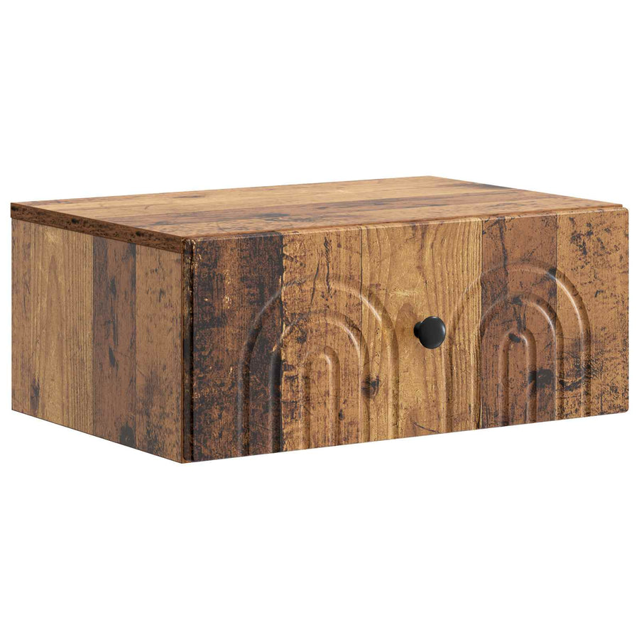 Wandbeugel Bedkast met lade 2 pcs Oud hout 49 x 34,5 x 20 cm