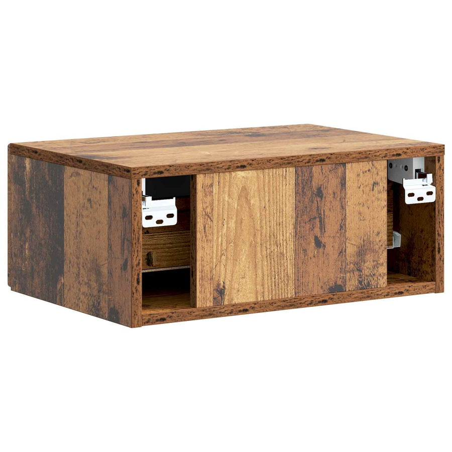 Wandbeugel Bedkast met lade 2 pcs Oud hout 49 x 34,5 x 20 cm