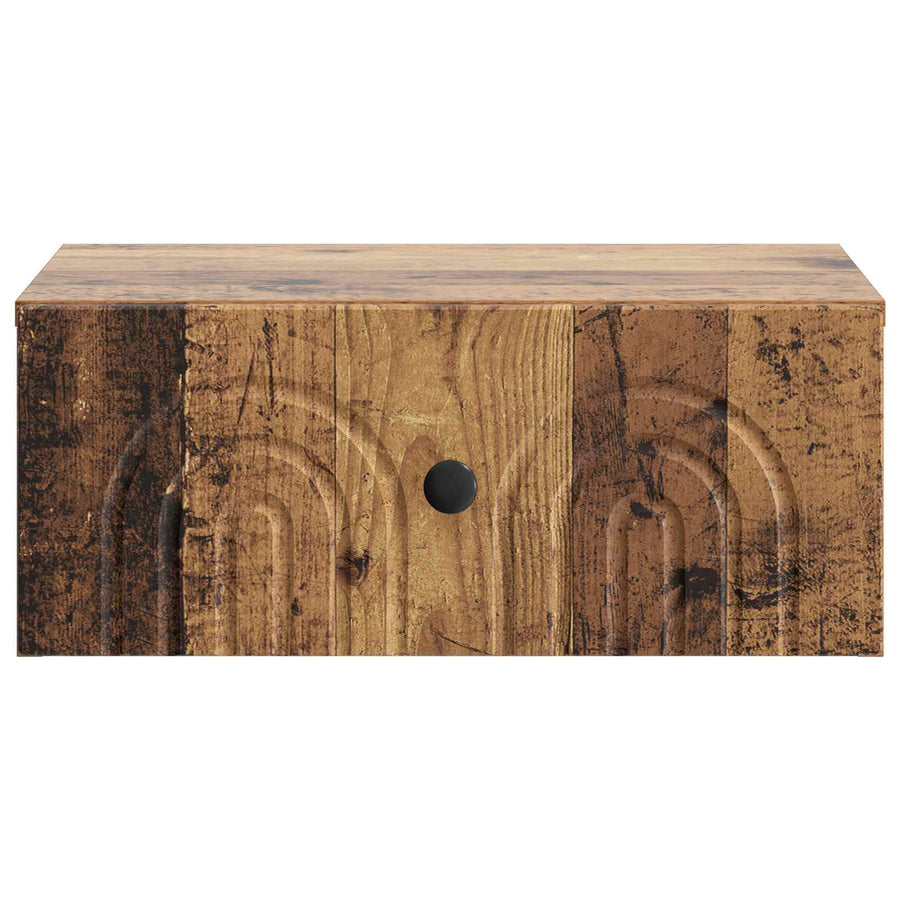 Wandbeugel Bedkast met lade 2 pcs Oud hout 49 x 34,5 x 20 cm