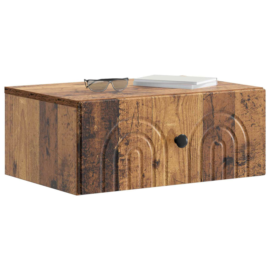 Wandbeugel Bedkast met lade 2 pcs Oud hout 49 x 34,5 x 20 cm