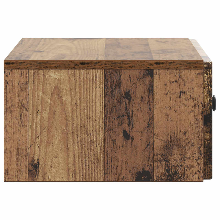 Wandbeugel Bedkast met lade 2 pcs Oud hout 49 x 34,5 x 20 cm