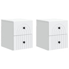 Nachtkastjes 2 stuks 33x34,5x40 cm wit bewerkt hout