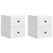 Nachtkastjes 2 stuks 33x34,5x40 cm wit bewerkt hout