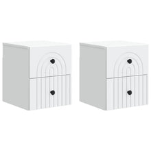 Wandbeugel Bedkast 2 pcs Wit 33 x 34,5 x 40 cm Bewerkt hout