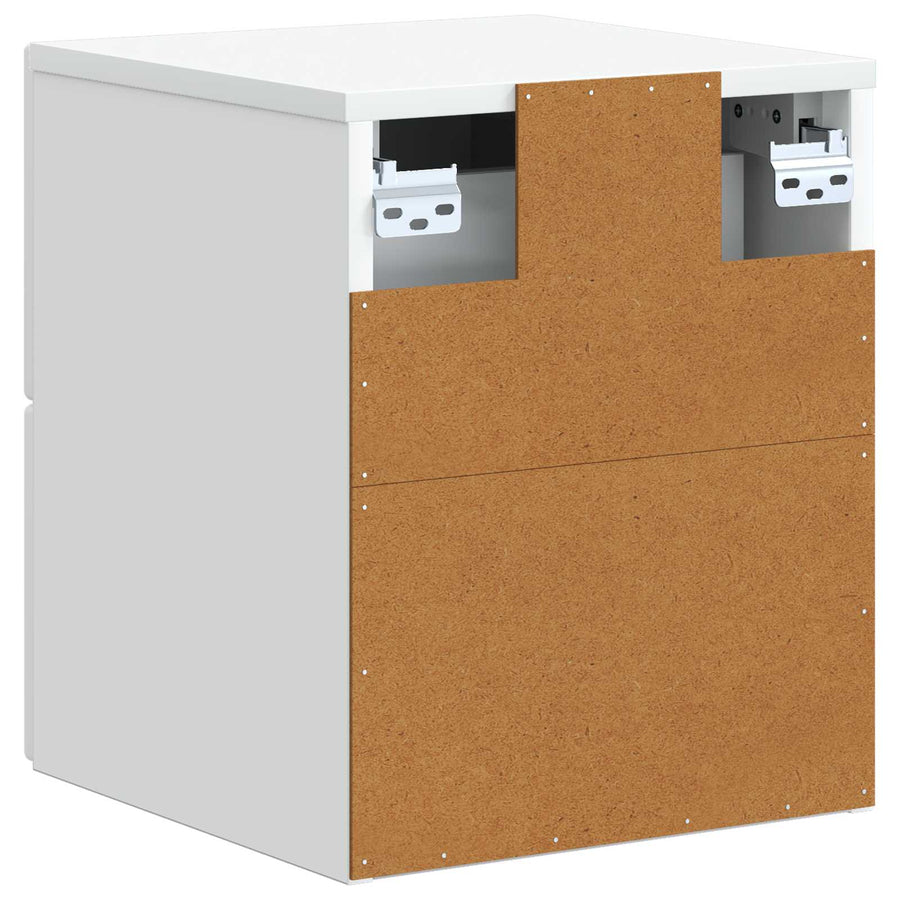 Wandbeugel Bedkast 2 pcs Wit 33 x 34,5 x 40 cm Bewerkt hout