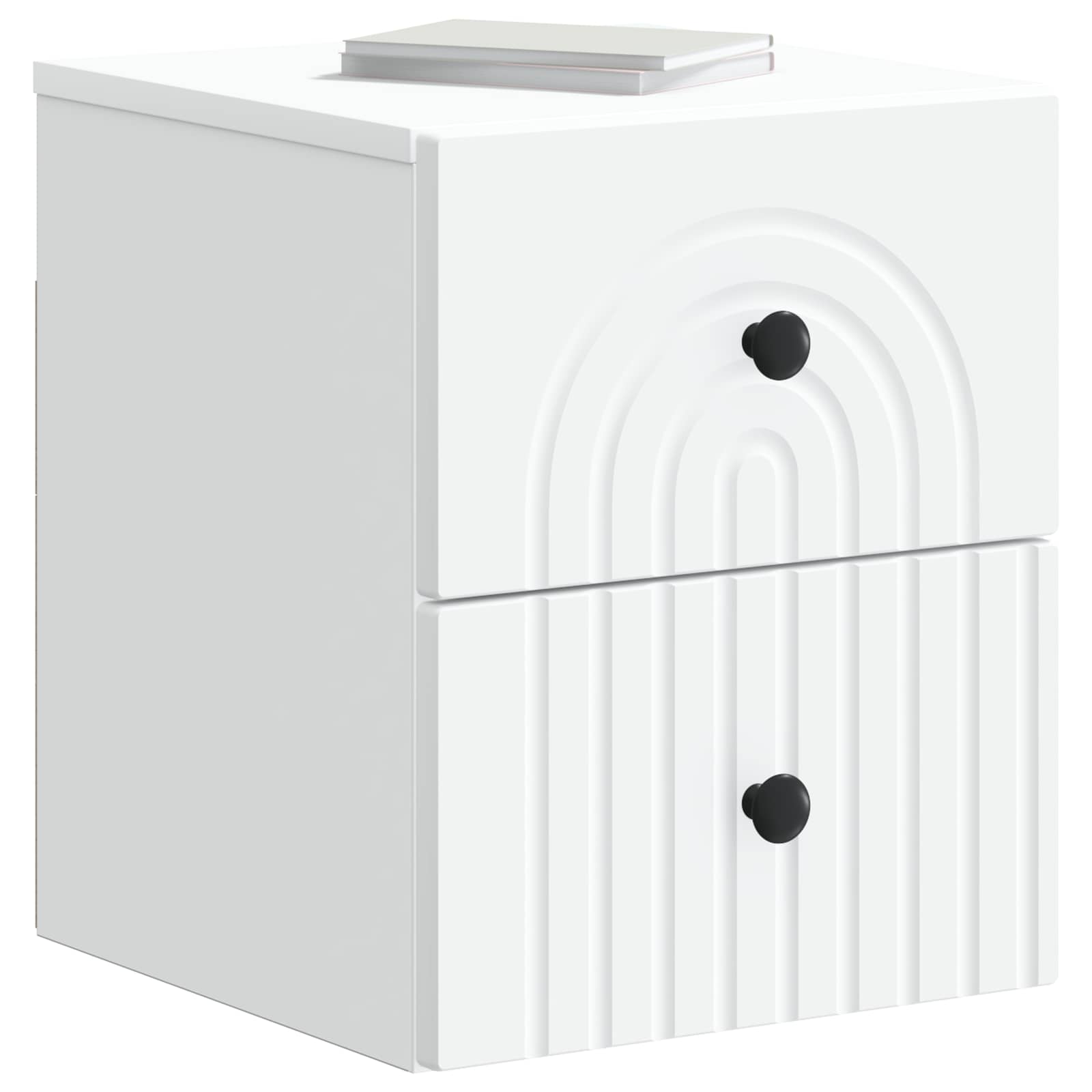 Wandbeugel Bedkast 2 pcs Wit 33 x 34,5 x 40 cm Bewerkt hout