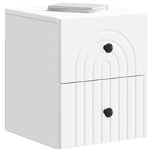 Wandbeugel Bedkast 2 pcs Wit 33 x 34,5 x 40 cm Bewerkt hout
