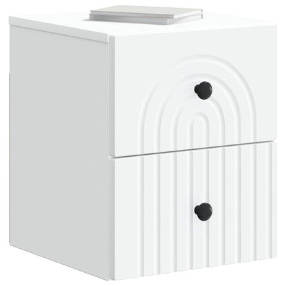 Wandbeugel Bedkast 2 pcs Wit 33 x 34,5 x 40 cm Bewerkt hout