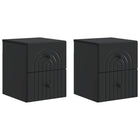 Nachtkastjes 2 stuks zwart 33x34,5x40 cm bewerkt hout