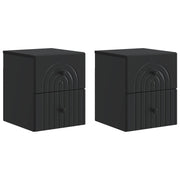 Nachtkastjes 2 stuks zwart 33x34,5x40 cm bewerkt hout
