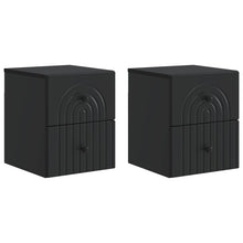 Wandbeugel Bedkast 2 pcs Zwart 33 x 34,5 x 40 cm Bewerkt hout