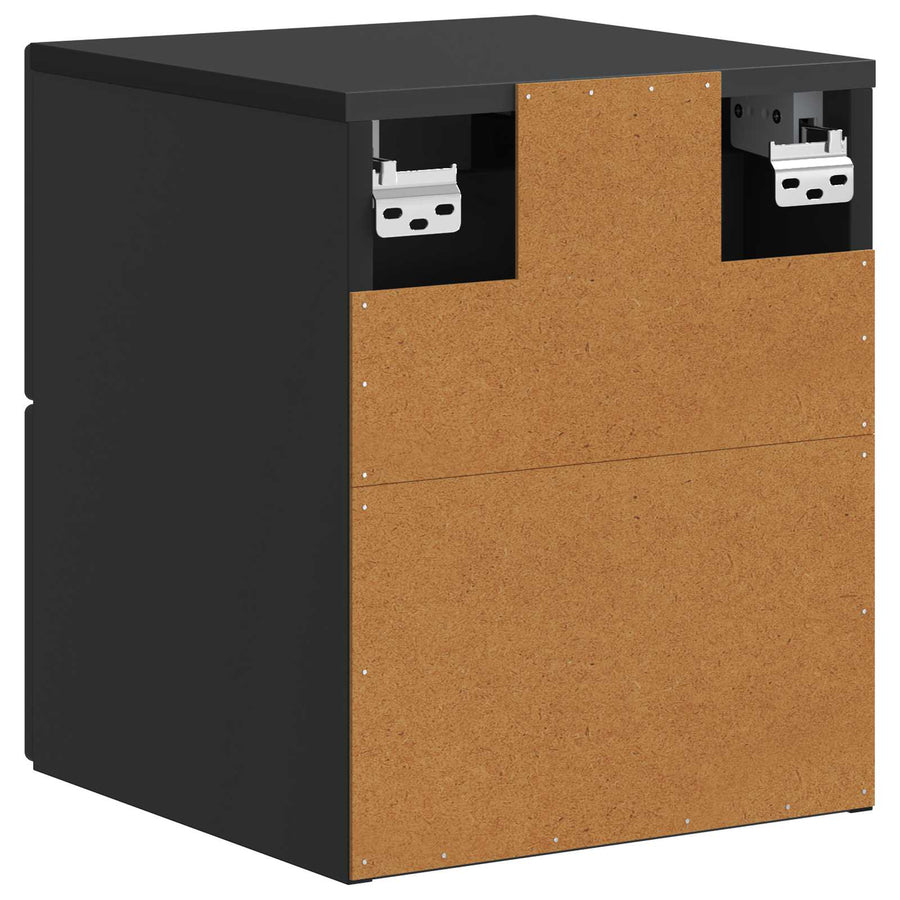 Wandbeugel Bedkast 2 pcs Zwart 33 x 34,5 x 40 cm Bewerkt hout