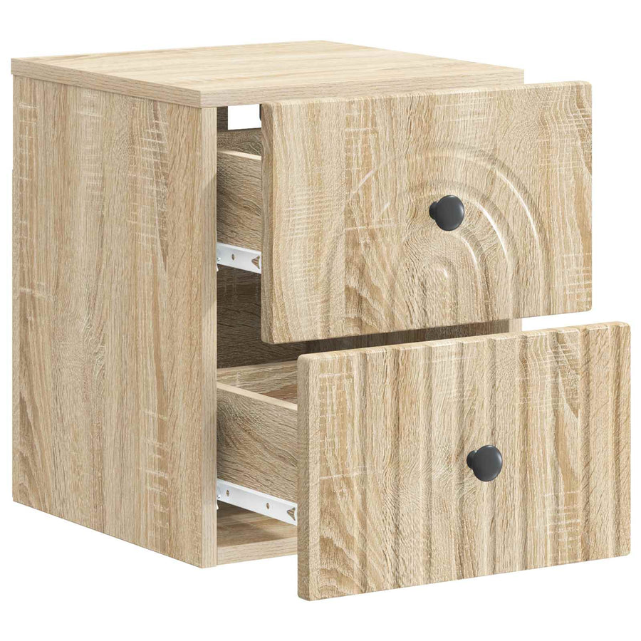 Wandbeugel Bedkast Sonoma Eiken 33 x 34,5 x 40 cm Bewerkt hout