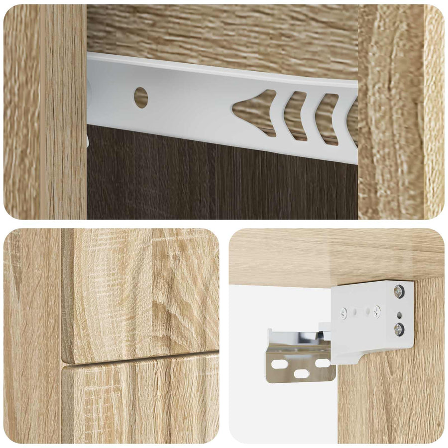 Wandbeugel Bedkast 2 pcs Sonoma Eiken 33 x 34,5 x 40 cm